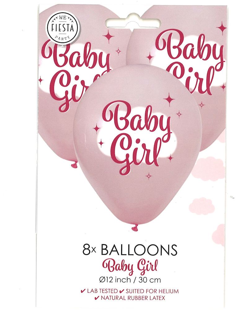 Partyballone Baby Girl rosa 8 Stk. 30 cm