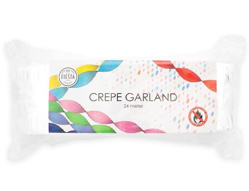 Guirlande en papier crépon blanc, 24 m, difficilement
