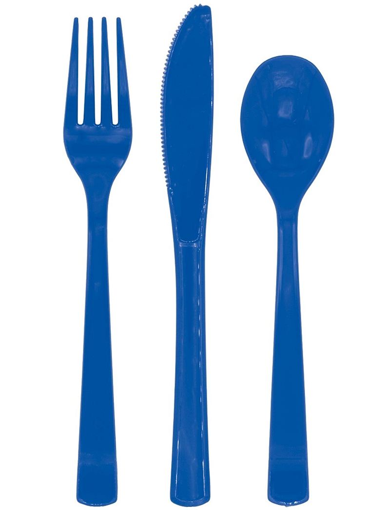 Plastikbesteck 18-tlg. Set blau, wiederverwendbar