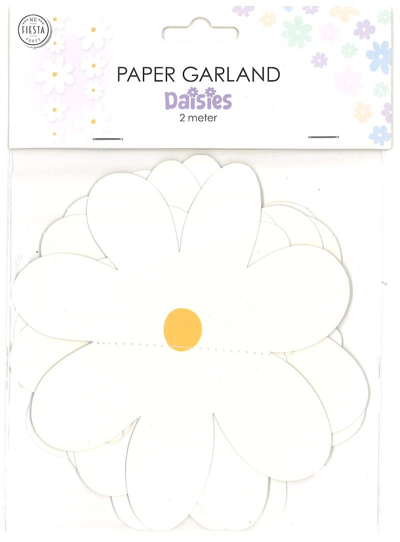 Girlande Gänseblümchen weiss 2 m aus Papier