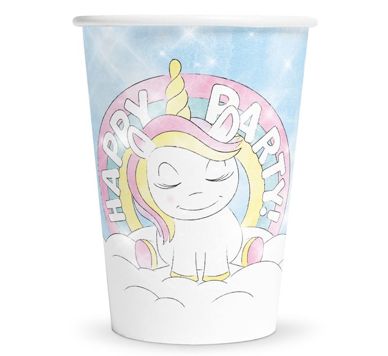 Partybecher Einhorn 210 ml 8 Stk.