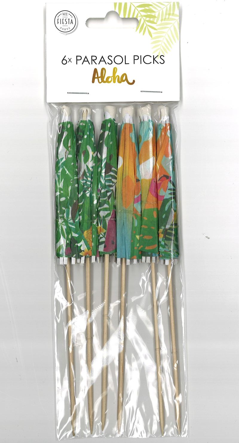 Party Schirmchen XL Aloha 6 Stk.