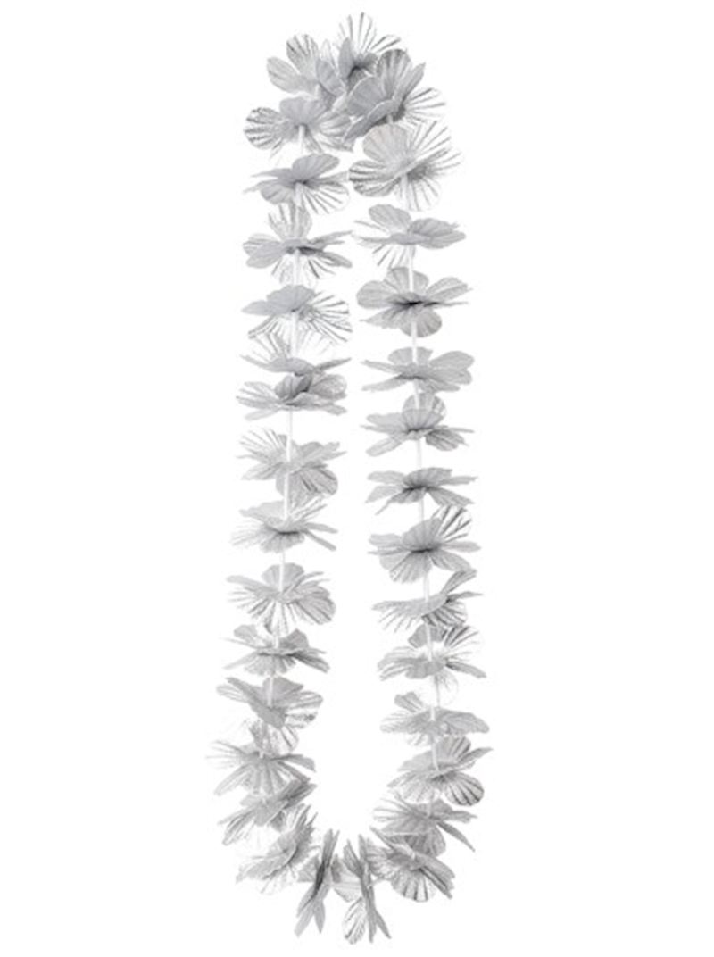 Collier de fleurs argenté 