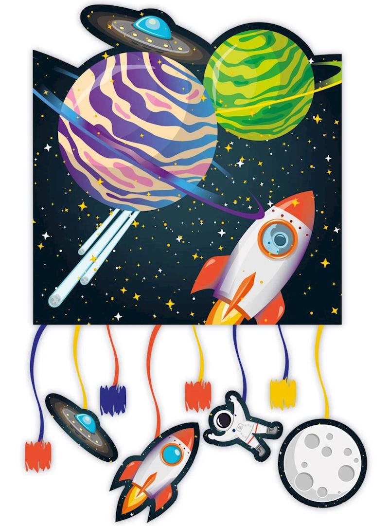 Pinata Rocket Space 37x 23 cm DIY Karton