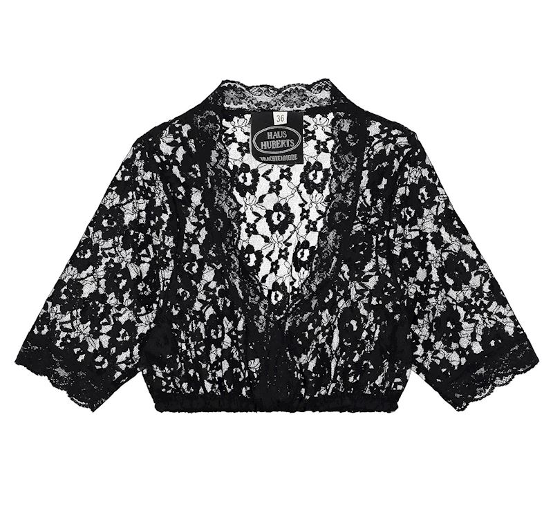 Dirndlbluse aus Spitze schwarz, Grösse 36