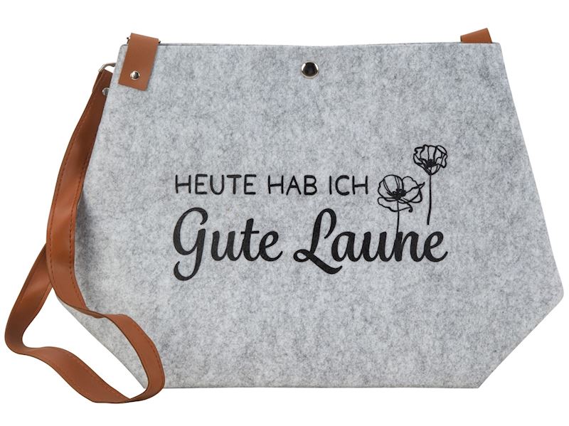 Filztasche Heute hab ich Gute Laune, 30x45 cm