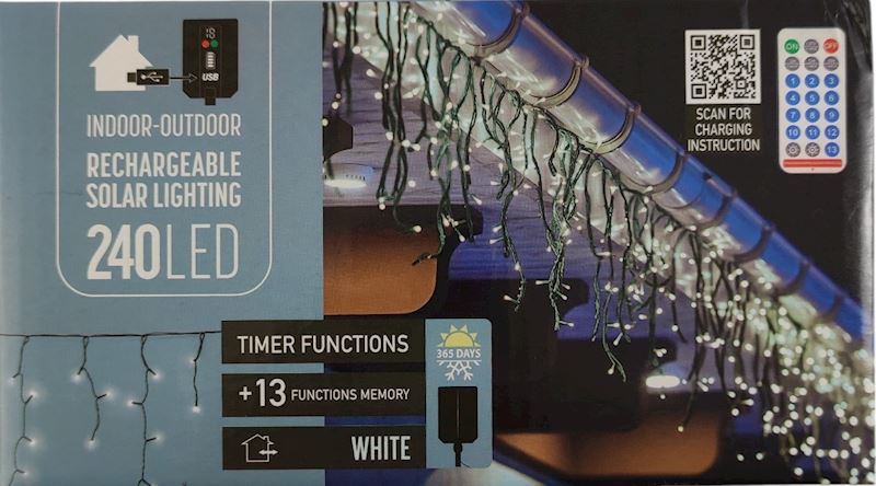 Guirlandes solaires blanches 240L