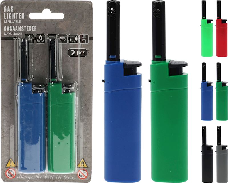 Gasanzünder 2er Set 12 cm diverse Farben