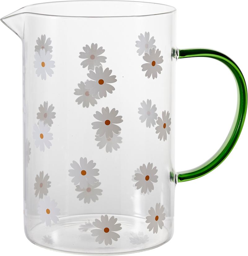 Glaskrug mit Blumendeko 1.6 Liter