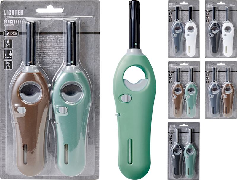 Gasanzünder 2er Set 18 cm diverse Farben
