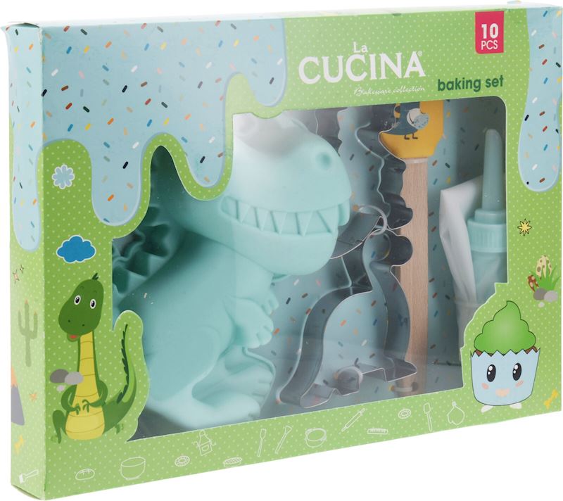 Backset für Kinder 10-teilig Dino Einhorn 2 sort.