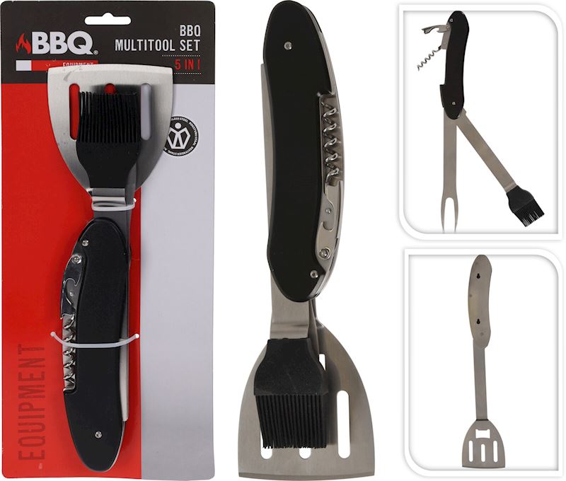 BBQ Multitool-Set 5 in 1 Grillwerkzeug 28 cm