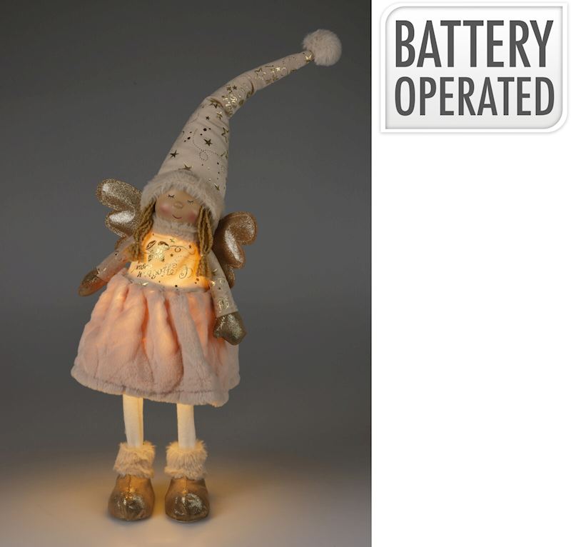 Wackel Engel Puppe mit LED 70 cm warmweiss