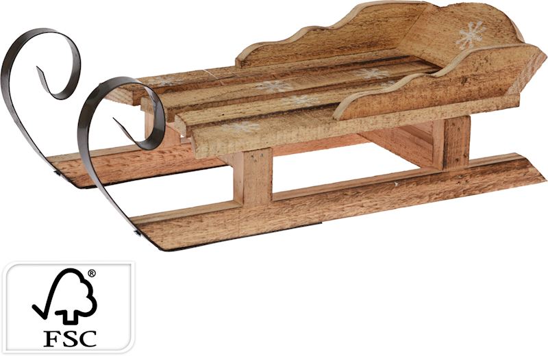 Luge décorative en bois 34cm 