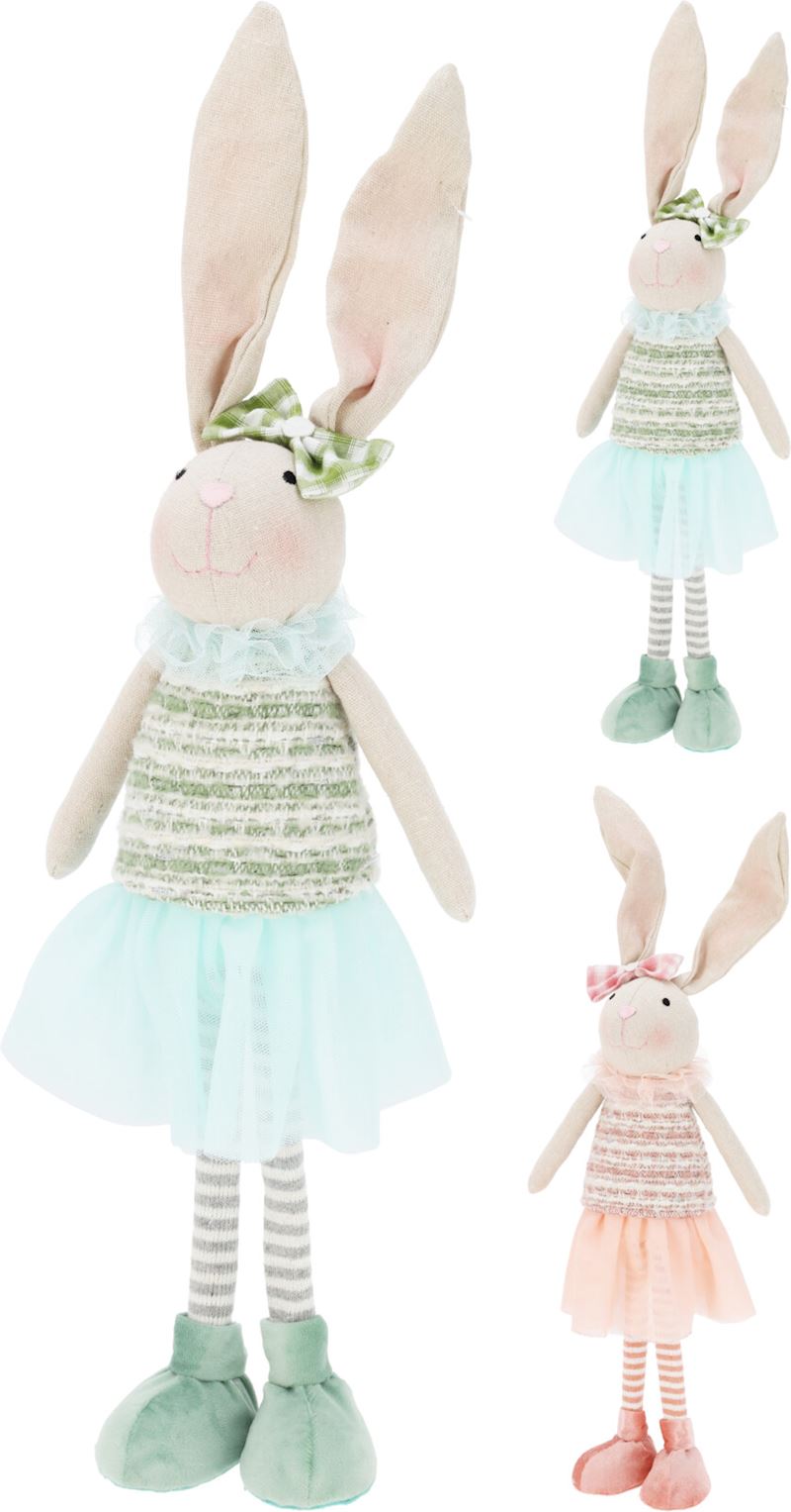 Lapin de Pâques avec robe 45 cm, 2 ass.