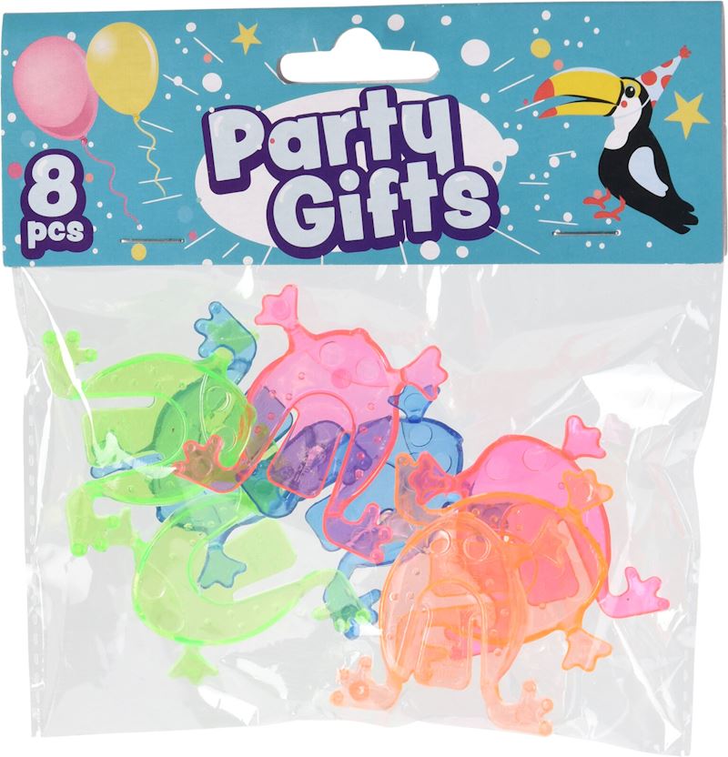 Party sac avec 8 mini grenouille couleurs ass.