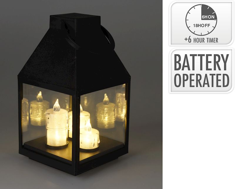 Lanterne avec bougies LED 25 cm