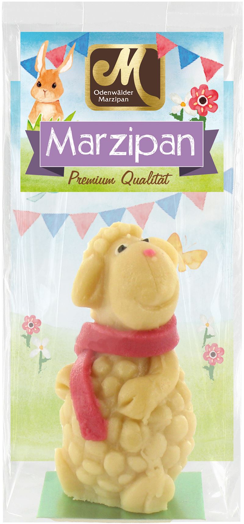 Massepain mouton avec écharpe 75 g dans le sachet