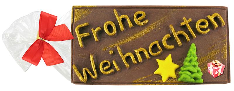 Marzipan Schoko Tafel 150 g Frohe Weihnachten