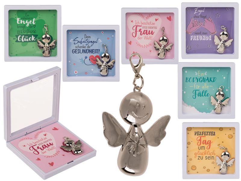 Ange gardine su mousqueton avec dictons allemands 6 ass