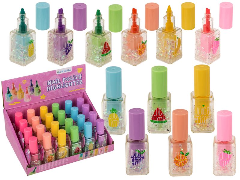 Textmarker Glitter 6 sort. 