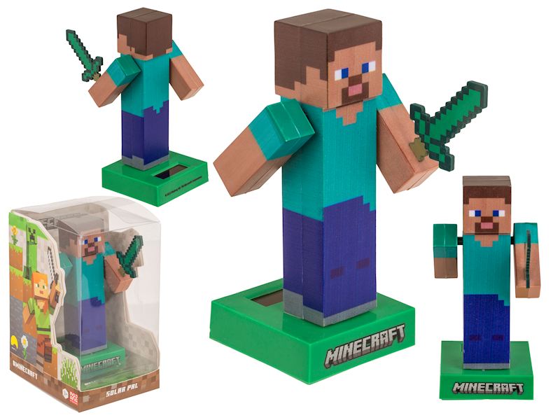Bewegliche Figur mit Solar Minecraft Steve 12 cm