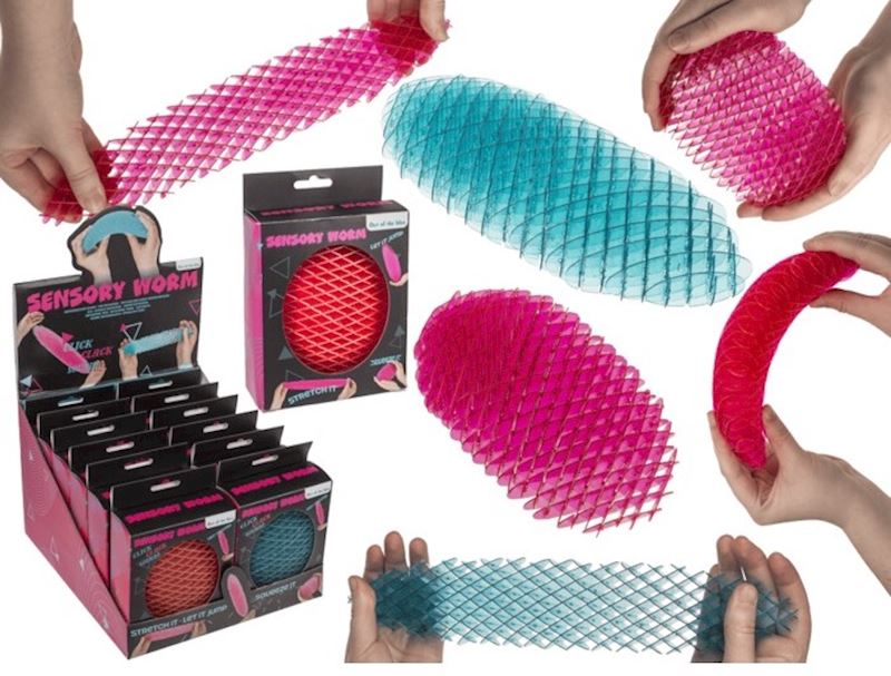 Sensory Worm 12 / 30 cm 2 Farben sort.