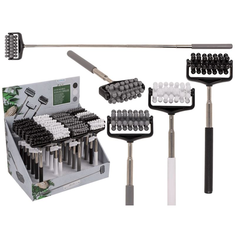 Appareil massage téléscopique avec poignée en gomme, 51 cm