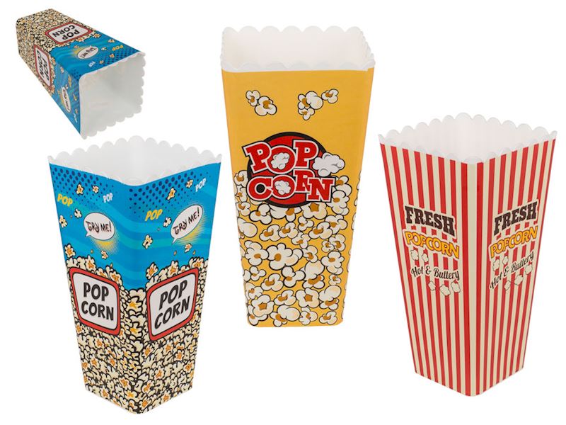 Seau à snack carré 3 ass 10x10x24 cm