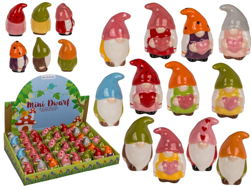 Mini Zwerg aus Keramik 12-fach sort. 5.5 cm