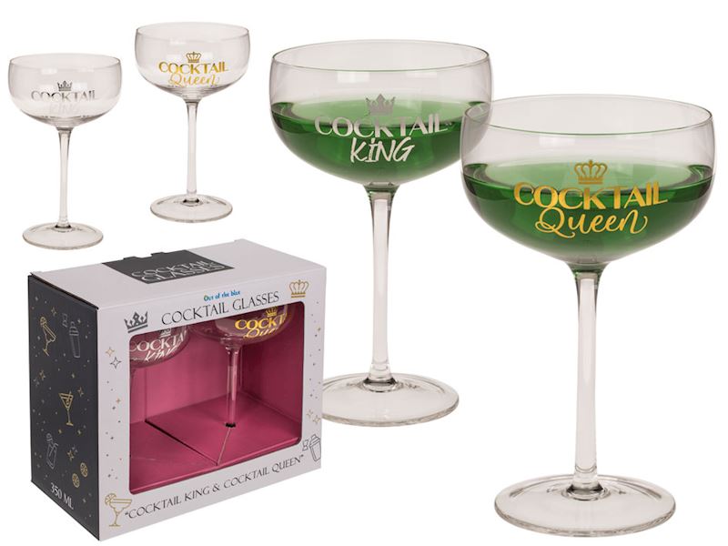 Cocktailglas Set King & Queen 350 ml in Geschenkpack