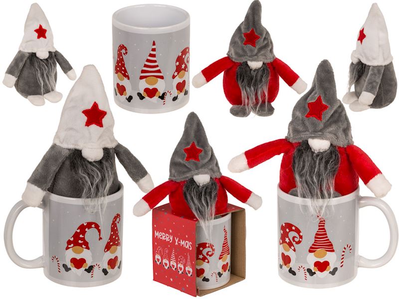 Mug de Noël avec gnome & Lutin ass 8x9 cm 3.5 dl