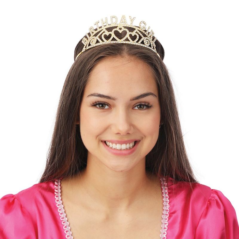 Diadem Birthday Girl aus Metall mit Glitzer