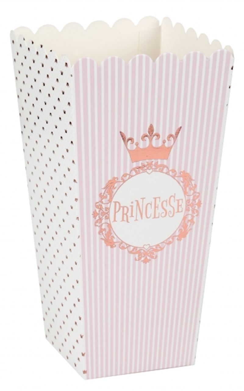 Popcorn-Box Prinzessin 8 Stk. 17 x 8.5 cm aus Karton