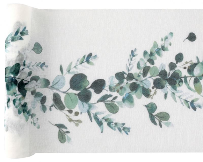 Tischläufer grün Eukalyptus 3 m x 26 cm
