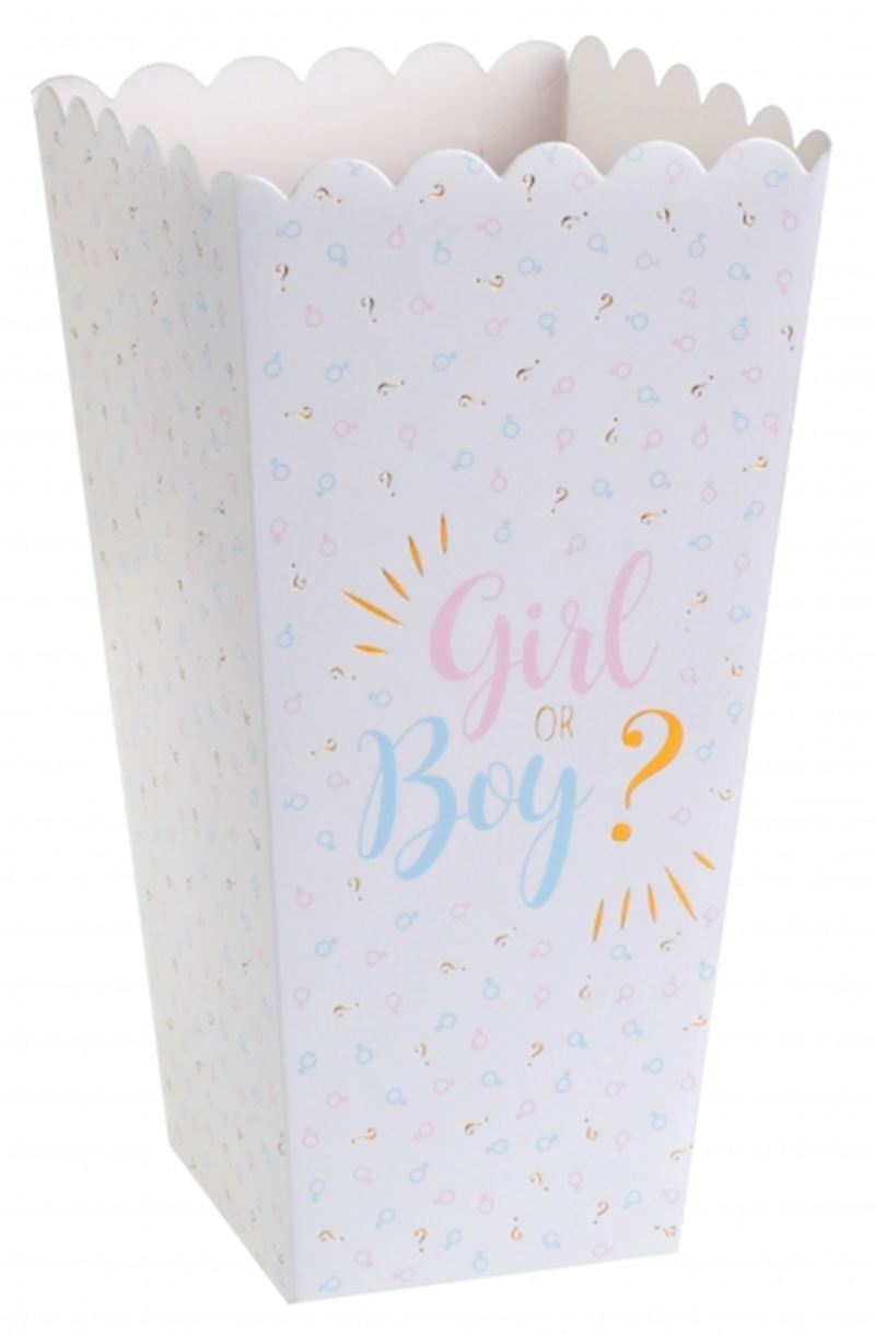 Popcorn-Box Girl or Boy? 8 Stk. aus Karton 17 x 8.5 cm