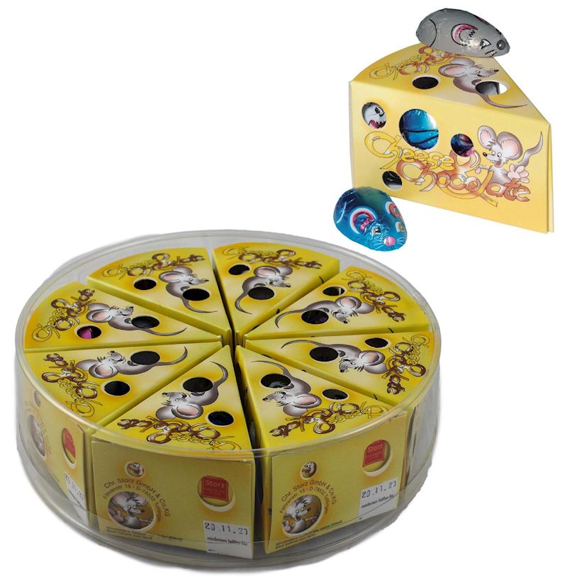 Schokoladen Käse Ecke mit Schokoladen Mäusen 50 g