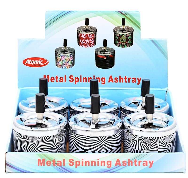 Cendrier à presser noir et blanc, 3 ass.