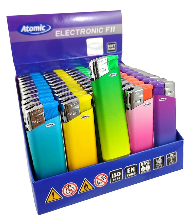 Briquet Shade étiquette mate rechargeable 5 couleurs ass.