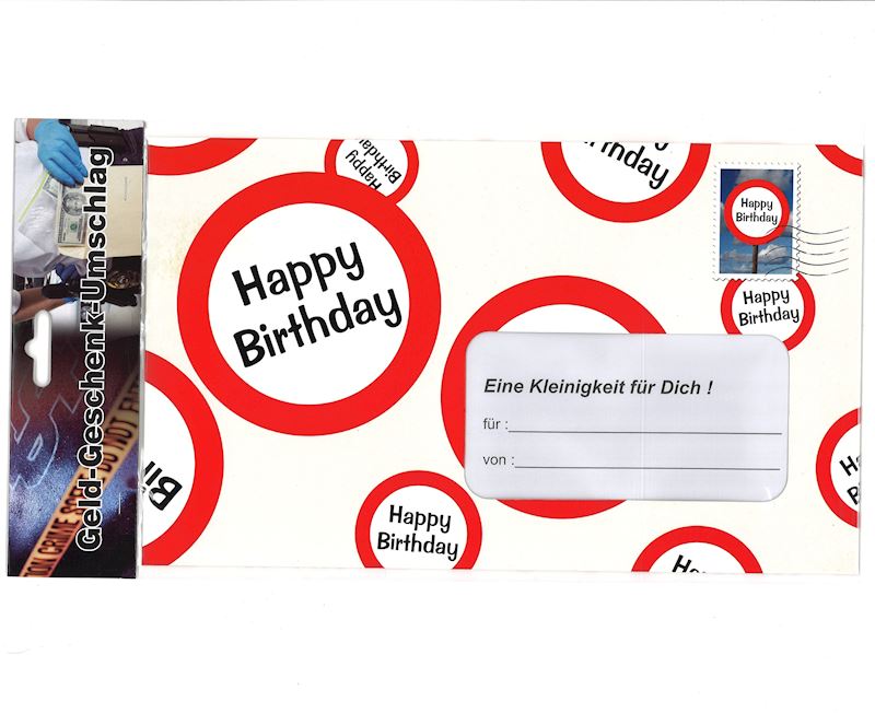 Happy Birthday enveloppe grande, 18x30 cm