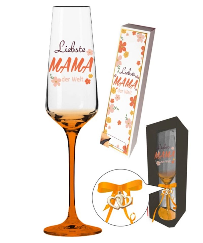 Sektglas Liebste Mama mit Herz 200 ml
