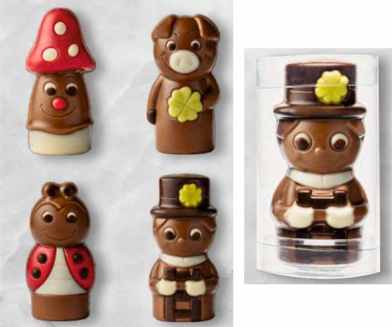 Schokoladen Mini Glücks- figuren 4xsort. 10 g 5.5 cm
