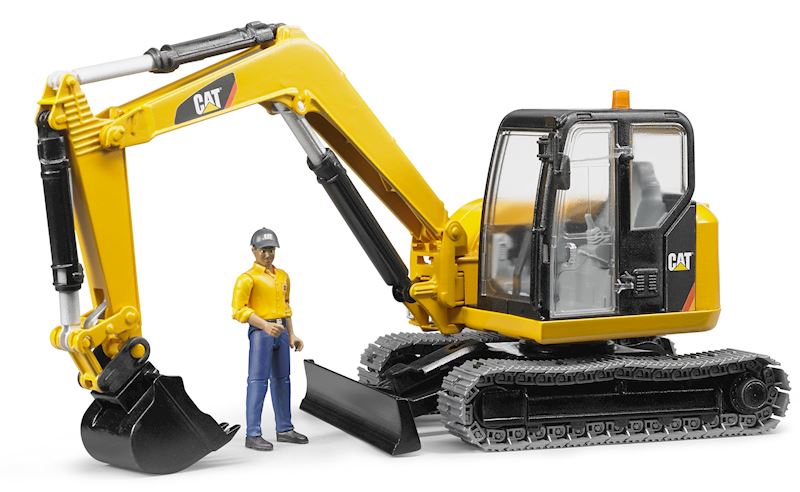 BRUDER CAT Minibagger mit Bauarbeiter