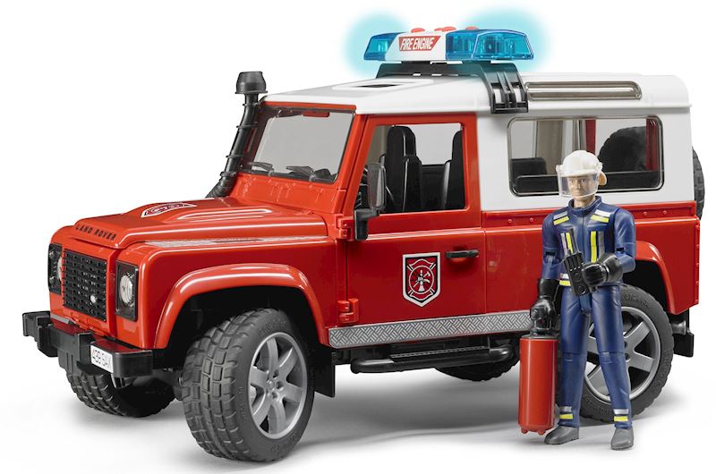 BRUDER véhicule pompier Land Rover Defender Station