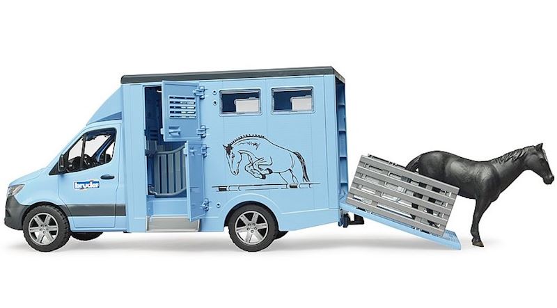 BRUDER MB Sprinter bétaillère avec 1 cheval