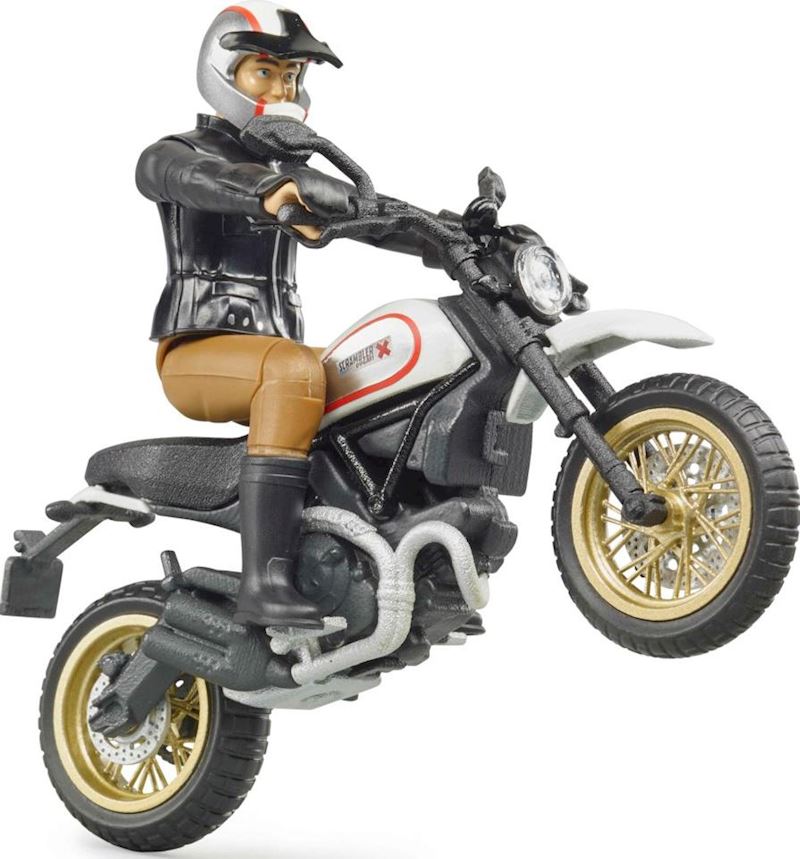 BRUDER bworld Moto Ducati Desert Sled avec motard