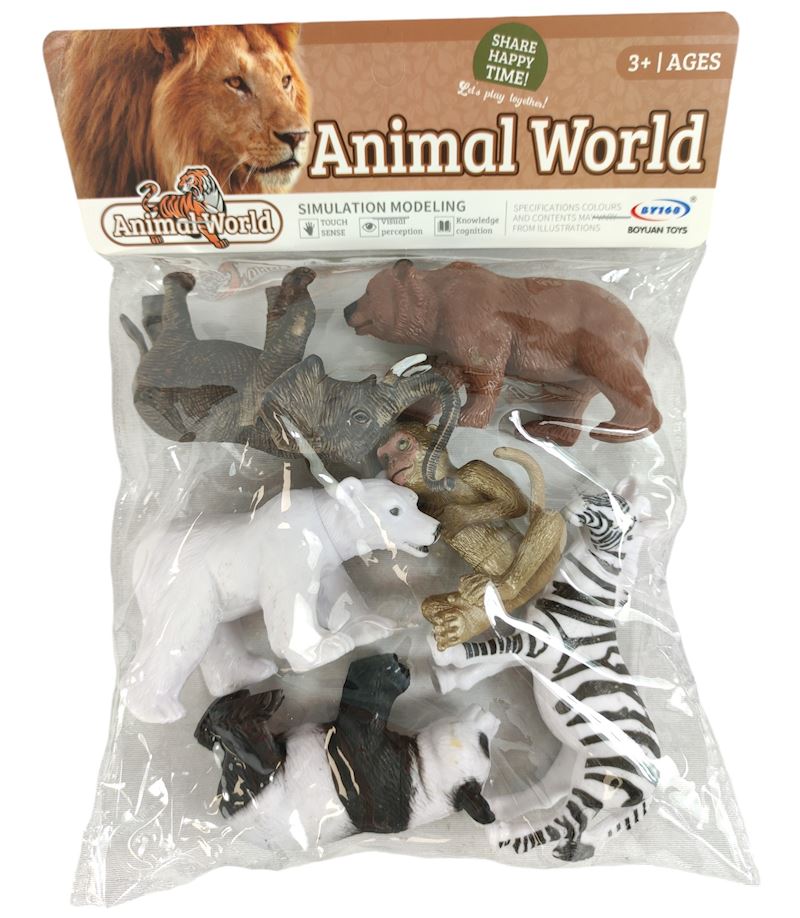 PVC Zootiere 6 Stk. Tiere 9 bis 13 cm