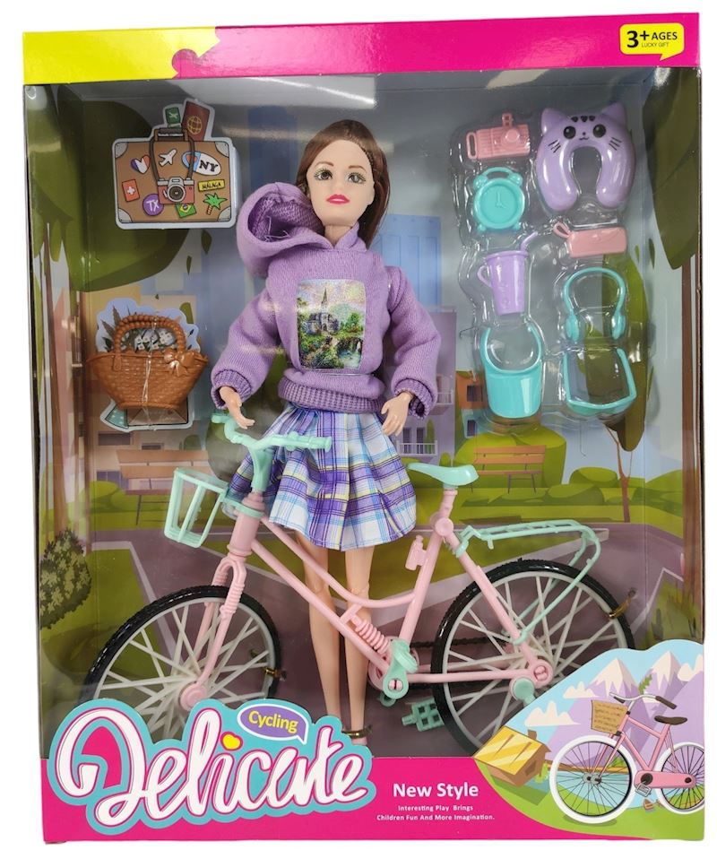 Set Puppe mit Velo 28 cm 