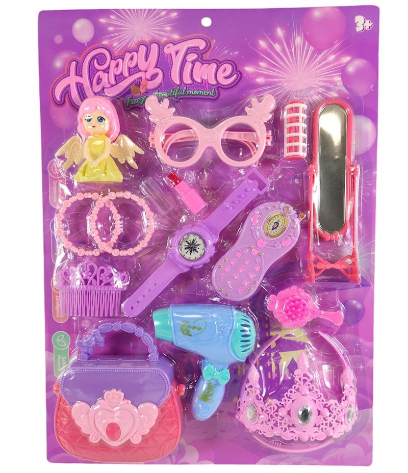 Beautyset 14-teilig mit Föhn, Taschen, Spiegel, Brille