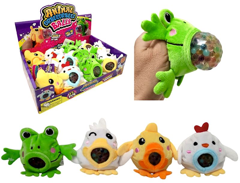 Quetsch Tiere Plüsch 4 sort. 9 cm